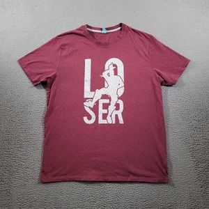 Loser Shirt‎ Mens Extra Large Red Spread Shirt Graphic Retro Basic Normcore Tee
